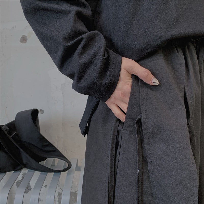 Dark Black Wide Leg Pants For Men And Women