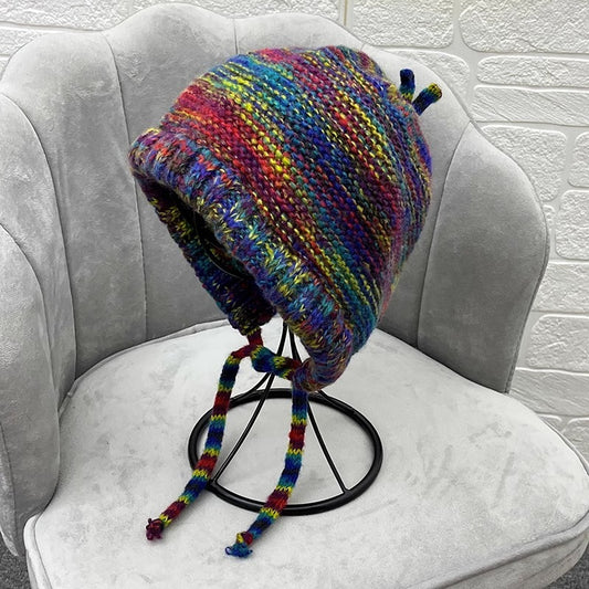 Women's Fashion Color Contrast Knitted Hat