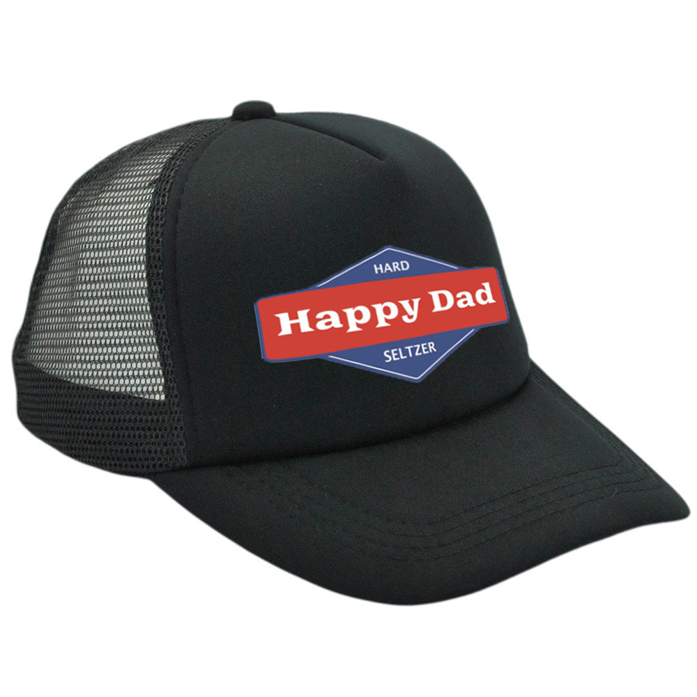 Hot Solid Color Mesh Happy Dad Baseball Summer Hat Male Truck Driver Mesh Peaked Cap