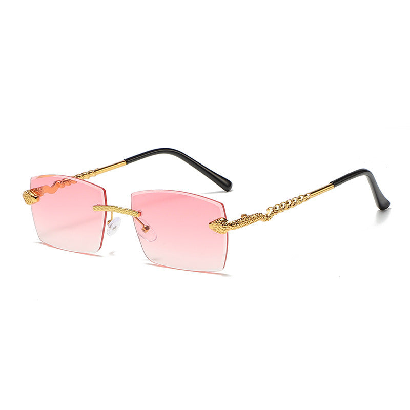 Fashionable New Serpentine Polygonal Trimmed Sunglasses