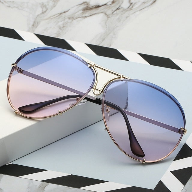 Women's Fashion Lens Sunglasses Gradient Color