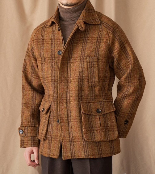 Safari Jacket Tweed Raglan Sleeve Thick Jacket