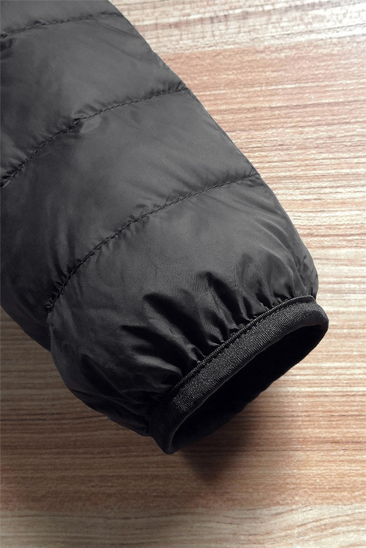 Lightweight Down Jacket Men With Hat Korean Version