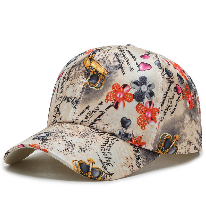 All-match Cotton Sunshade Small Floral Baseball Cap