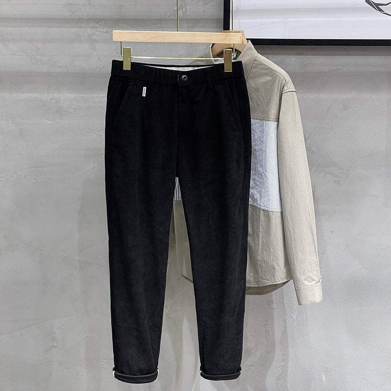 Autumn Elastic Waist Heavyweight Corduroy Casual Pants For Men