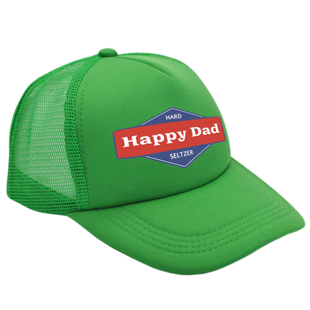 Hot Solid Color Mesh Happy Dad Baseball Summer Hat Male Truck Driver Mesh Peaked Cap