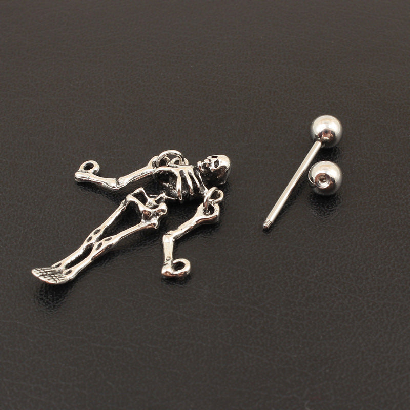 Nipple Ring Skull Antique Human Body Jewelry