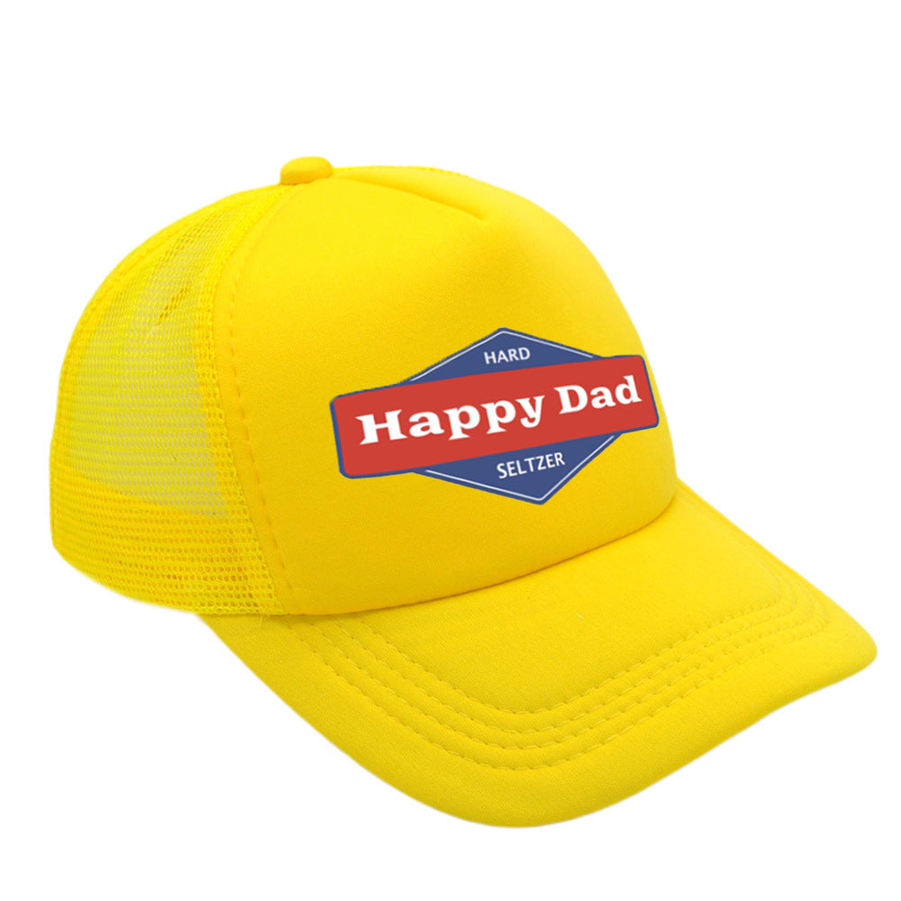 Hot Solid Color Mesh Happy Dad Baseball Summer Hat Male Truck Driver Mesh Peaked Cap